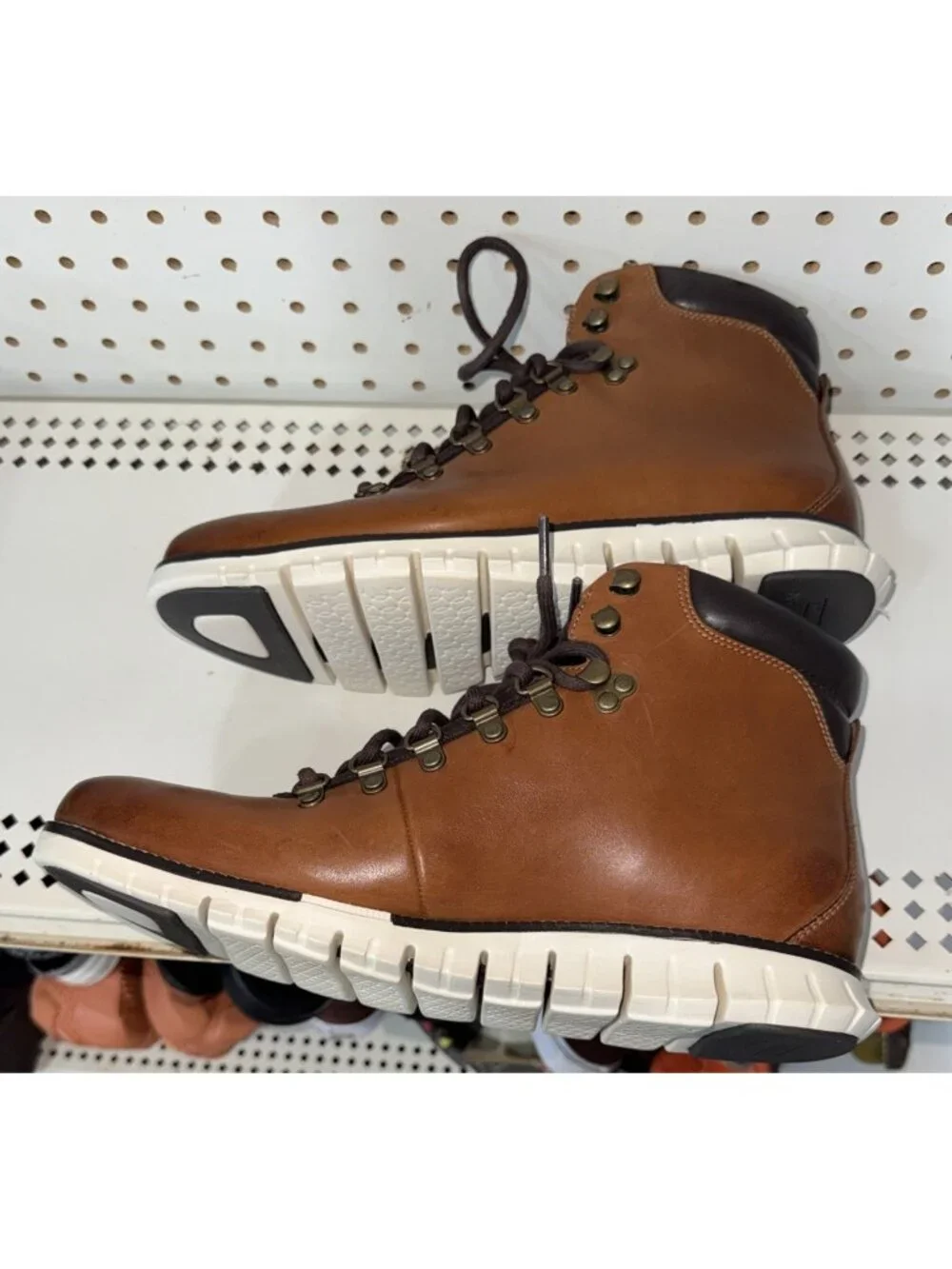 Cole Haan Zerogrand Casual Hiker Mens Leather Hiking Boots Size 9.5 British Tan